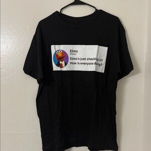 NEW! Black Elmo Graphic T-Shirt S: L
